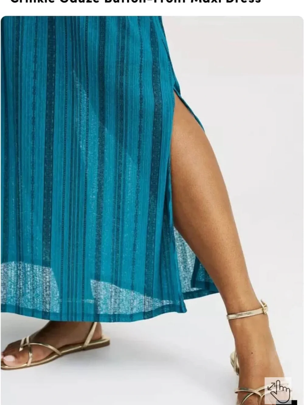 torrid NWT Teal Striped Maxi Dress with Tie Waist